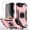 Pink, variant on Hotpom for iPhone 16E/ iPhone SE4 Case with 2 Pack Screen Protector Military Rugged Durable Grade Drop Protection with 360° Rotating Stand and Car Mount Capability, Black