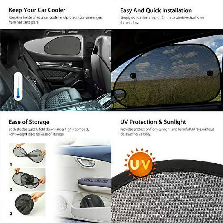 2 Pack Universal Car Window Shade, Cling Sunshade for Car Windows - Sun,  Glare and UV Rays Protection for Your Child - Baby Side Window Car Sun