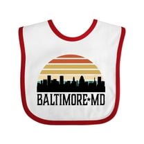 Inktastic Baltimore Maryland Skyline Sunset Boys or Girls Baby Bib