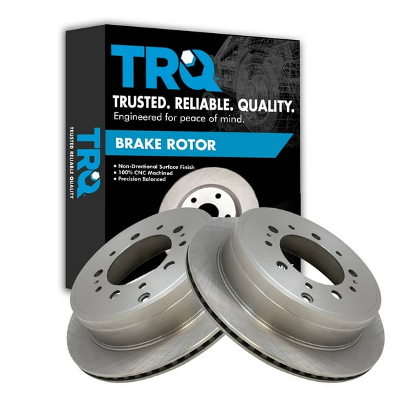 TRQ Rear Brake Rotors Set Solid Fits Select 2008-2021 Lexus LX570 Toyota Land Cruiser 2008-2022 Sequoia 2007-2021 Tundra
