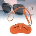 thumbnail image 6 of Sunglasses Case Stylish PU Leather Sunglass Pouch for Hiking Beach Women Men Orange, 6 of 8