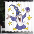 thumbnail image 3 of Ambesonne Magician Shower Curtain, Wizard and Crystal Ball, 69"Wx84"L, Mustard Dark Violet, 3 of 4