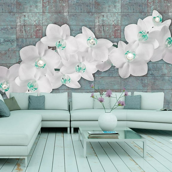 Tiptophomedecor Floral Wallpaper Wall Mural - Orchids With Pearls