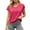 Hot Pink, variant on TGSLY Open Back Workout Crop Tops for Women Dressy Casual V Neck Short Sleeve Athletic Shirts Relaxed Fit Tie Back Solid Color Gym Running Yoga Tees L
