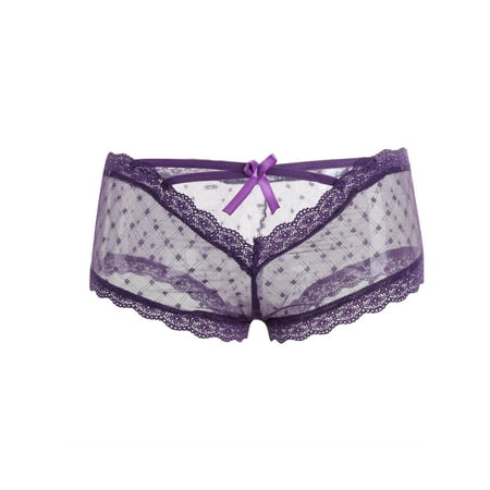 

Licupiee Womens Lace Panties Sexy See-Through Briefs Soft Stretch Mesh Lingerie Hipster Seamless Comfort Briefs