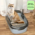 thumbnail image 2 of Cat Litter Box Thickening Kitty Sandbox Semi-enclosed High Side Splashproof Pet Bedpans with Litter Scoop Cleaning Cat Supplies, 2 of 8
