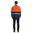 thumbnail image 4 of Toptie Safety Shirt Reflective High Visibility Long Sleeve Pocket Polo Tee-Orange Navy-L, 4 of 7