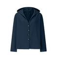 thumbnail image 4 of Shirts for Womens Dressy Casual Plus Size V-Neck Long Sleeve Loose Button Imitation Cotton And Linen Tunic Hooded Shirt Blouse, 4 of 6