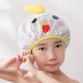 thumbnail image 4 of Farfi Bath Hair Hat Cartoon Design Waterproof Double Layer Elastic Band Hair Protection Nerdy Koala Cute Kids Bathing Hat Home Supply (Type D), 4 of 13