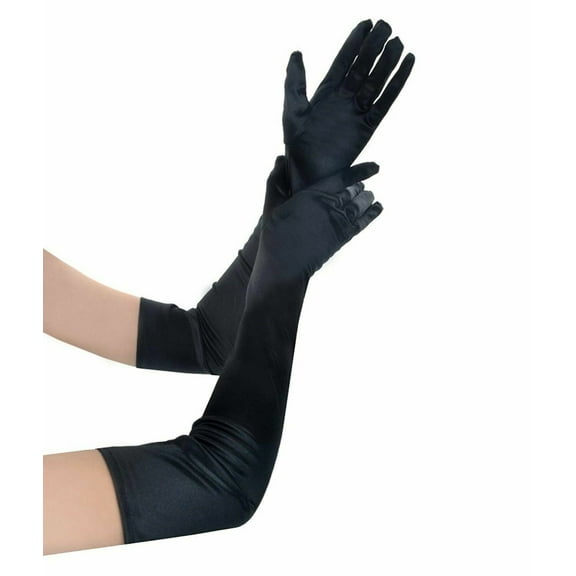 US Women Satin Evening Gloves 17.7'' Long Party Dance Elbow Length Opera Gloves