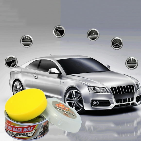 EGNMCR Car Accessories Automobile Polishing Car Wax, Brightening Removing Stains Repairing Scratches Enhancing Gloss, Retard Aging And Avoid Erosion, With Waxing Cotton, 258g Automobile wax