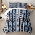 thumbnail image 2 of Homewish Blue Retro Boho Rhombus Quilt Full,Bohemian Exotic Style Full Bedspread Sets,3 Pieces, 2 of 7