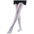 thumbnail image 1 of Outfmvch Collants Résille, Bas Résille Attraction Maille Chauffante Bas Résille Noire Bas de Pêche Soie Jarretière Collants Dentelle Collants Blanc A, 1 of 3