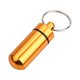 thumbnail image 2 of Toystoory Mini pastillero portátil de aluminio pastillero impermeable hermético almacenamiento con llavero, dorado Escalada oro, 2 of 6
