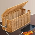 thumbnail image 6 of Sales Today Clearance Large Cable Management Box Handwoven Imitation Rattan Organizer Box Decorative Box Cable Organizer Box For Desk Management Box To Hide And Power Strip Office Craft Stationery, 6 of 7