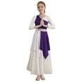 thumbnail image 2 of DPOIS Girls Liturgical Dancewear Worship Dance Dress Praise Dance Tunics Purple 10, 2 of 7