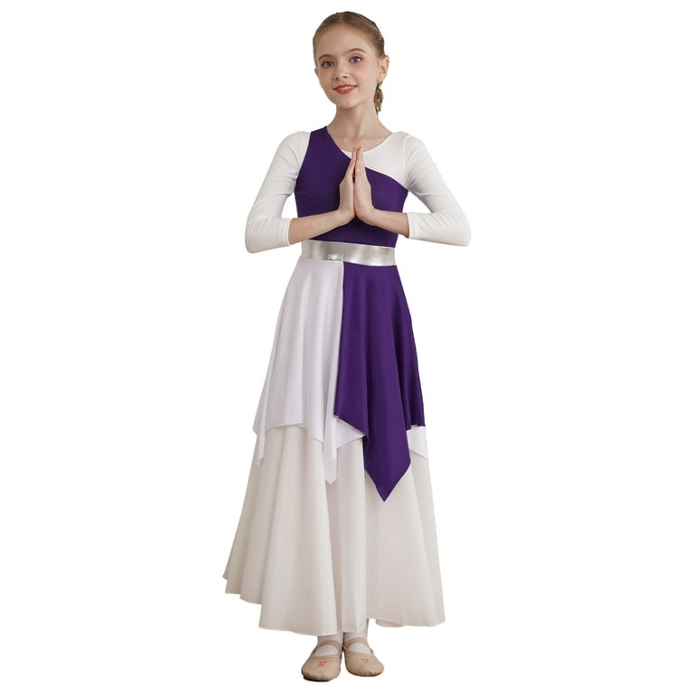 DPOIS Girls Liturgical Dancewear Worship Dance Dress Praise Dance
