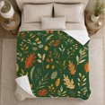 thumbnail image 4 of Autumn Leaves Botanical Pattern, Cozy Friendship Quote Scene, Warm Flannel Blanket for Living Room and Reading Nook, Art Lovers Thanksgiving Gift, Artistic Home Decor, 4 of 7