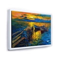 thumbnail image 3 of Designart 'Boat At The Lake During Evening Glow II' Nautical & Coastal Framed Canvas Wall Art Print, 3 of 5