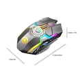 thumbnail image 3 of Ratón inalámbrico Matsuzay para juegos 2.4 GHz recargable 800/1200/1600DPI luz RGB, 3 of 6
