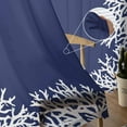 thumbnail image 5 of Coastal Coral Semi Sheer Curtains 63 Inch Length 2 Panels Set, Navy Blue Ocean Marine Nautical Beach Sheer Kitchen Curtain Privacy Voile Window Curtain for Living Room Bedroom Rod Pocket Drapes, 5 of 7