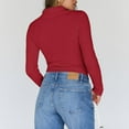 thumbnail image 7 of Turtleneck Sweaters for Women Ribbed Knit Long Sleeve, Slim Fitted Warm Fall Basic Pullover Red L, 7 of 7