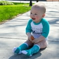 thumbnail image 2 of Pavilion - Nap Time Is My Happy Our - Knee High Newborn 0-12 Month Teal Unisex Baby Socks, 2 of 8