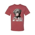 thumbnail image 2 of Wild Bobby, Pitbull to all the Haters Funny, Animal Lover, Men Graphic Tee, Vintage Heather Red, 4X-Large, 2 of 4