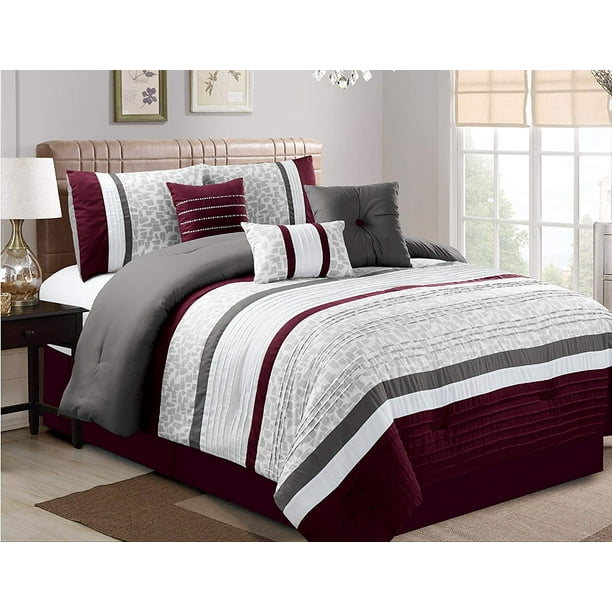 HGMart Bedding Comforter Set Bed In A Bag - 7 Piece Luxury ...