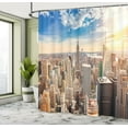 thumbnail image 4 of Ambesonne NYC Scene Shower Curtain, Sunset Urban Aerial Photo, 69"Wx70"L, Cobalt Blue Multicolor, 4 of 4