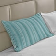 thumbnail image 2 of Aqua Knitted Quilt Pillowcover, Abstract Ocean Inspired Palette Lines Geometrical Image Illustration, Standard King Size Pillow Cover for Bedroom, 36" x 20", Turquoise Pale Blue, by Ambesonne, 2 of 2