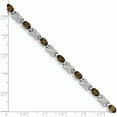 thumbnail image 3 of Sterling Silver Rhodium-Plated Smoky Quartz Bracelet (7 X 5) Made In Thailand qx851sq, 3 of 5