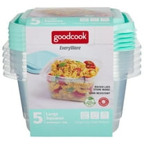GoodCook EveryWare 5.2-Cup Large Food Storage Container Square, Set of 5 Mint