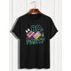 thumbnail image 3 of Camiseta informal con estampado creativo "Fiesta de los 80" para hombre, manga corta, corte cómodo, cuello redondo, estilo urbano, para uso diario., 3 of 6