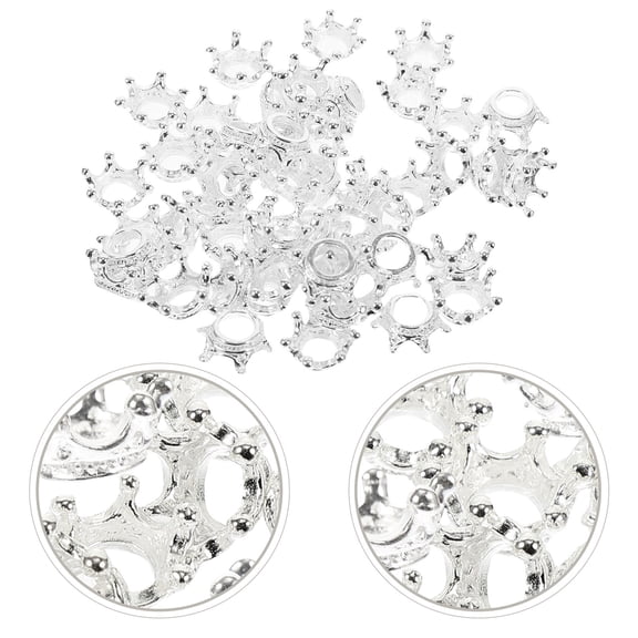 ULTNICE 60pcs Tiny Miniature Crown Alloy Beads Jewelry Making for DIY Craft Projects