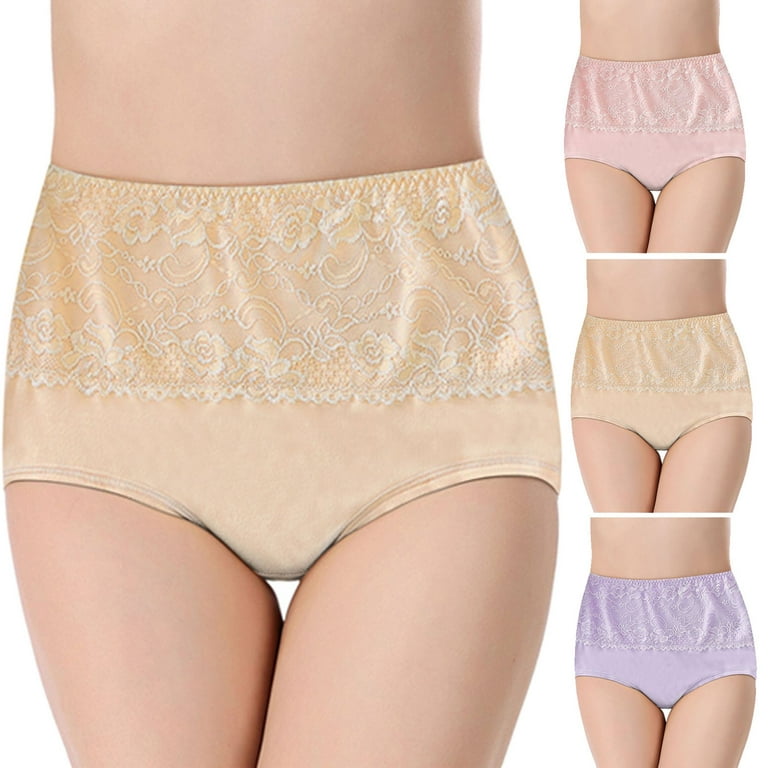 HUPOM Seamless Tummy Control Underwear For Women Girls Underwear High Waist  Casual Tie Seamless Waistband Multi-color M