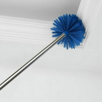 Cobweb Duster with Pole, 4.3ft Stainless Steel Pole Cobweb Brush with Medium-Stiff Bristles for Walls Beams Shelves Iight Fixtures and Window Screens
