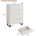 thumbnail image 2 of 4-Drawer Dresser, 41.5" Tall Storage Cabinet with Drawers, Freestanding Vertical Dresser for Bedroom, Living Room, Entryway - Ash Grey, 2 of 7