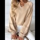 thumbnail image 4 of Sudadera Holgada Informal de Otoño para Mujer, con Cuello en V, Larga y Encaje, Estilo Farol, Estilo Corto Albaricoque XXL, 4 of 10
