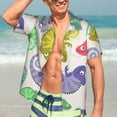 thumbnail image 7 of Disketp Hawaiian Shirts For Men,Colorful Pattern With Cute Chameleons Print Mens Casual Short Sleeve Button Down Shirts Beach Shirt, 7 of 7