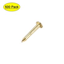 Uxcell Carbon Steel Tiny Nail Copper Plating for DIY Decorative Household Accessories 0.39" x 0.09" Brass Tone 500pcs