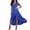 *Blue, variant on ClodeEU Women's Flowy Short Sleeve Dress with Cross V-Neck, Smocked Waist and Side Slit Dark Gray,Womens Plus S