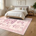 thumbnail image 3 of ODIKA 6'x9' Ultra-Soft Area Rug, Round Storybook Traffic Whimsical Carousel Motif Transitional Border None Washable, Bare feet friendly, Silk-Touch for Guest Room, Bedroom, 3 of 7