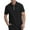 Black, variant on Men's Waffle Polo Shirts Quarter Zip Solid Color Short Sleeve Pullover Casual Summer Loose Fit Golf Blouse