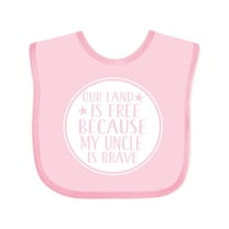 Inktastic Military Uncle Land is Free Nephew Boys or Girls Baby Bib