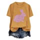 thumbnail image 4 of Tops de Cuello Alto para las Mujeres Amante Impreso Camiseta Cuello Redondo Manga Corta, Poliéster Spandex, 4 of 7