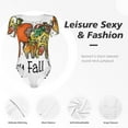 thumbnail image 4 of Yiaed It'S Fall Y'All Print Women's Waist-Cinching Short-Sleeved Onesie,Elastic Onesiet,Snaps At Bottom,Easy To Put On And Take Off for Wome Bodysuit-Large, 4 of 7