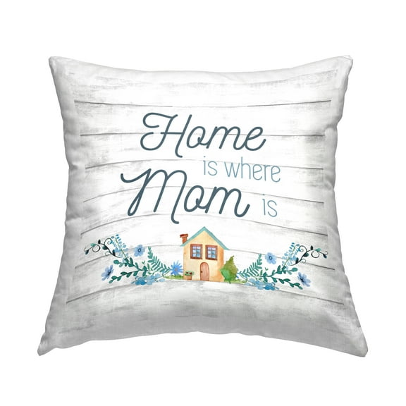 Stupell Industries Rustic Where Mom Is Decorative Printed Throw Pillow, 18 x 18