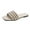 White, variant on Xfvqtps Flat Sandals for Women Slide Rhinestone Stripe Open Square Toe Leather Non Slip Breathable Beach Summer Slipper Black