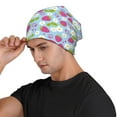 thumbnail image 3 of Xecao Strawberry And Flowers Print Beanie Knitted Hat for Men Women, Winter Fashion Knit Cuffed Caps Unisex, 3 of 7